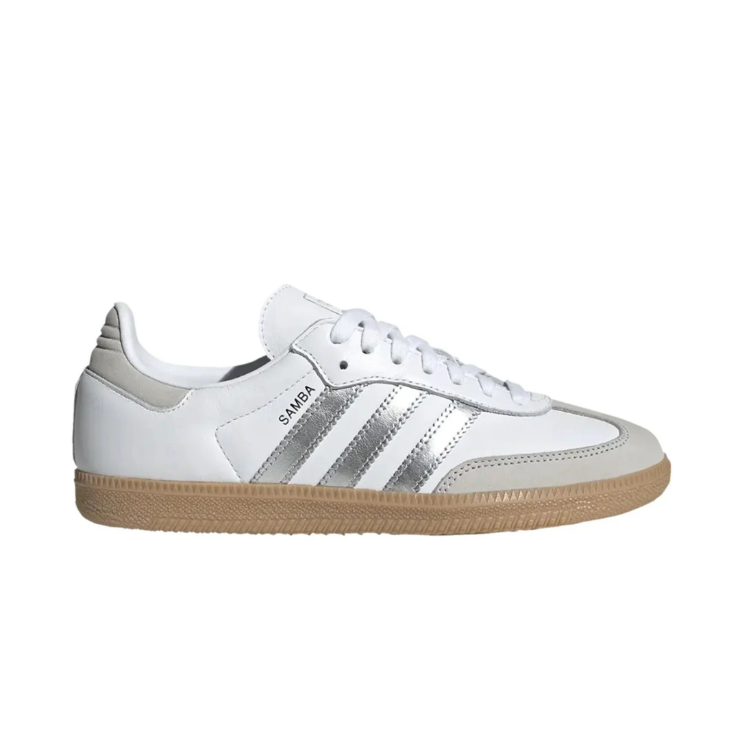 Adidas Samba OG Cloud White Silver Metallic Gum